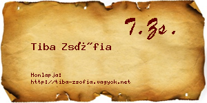 Tiba Zsófia névjegykártya